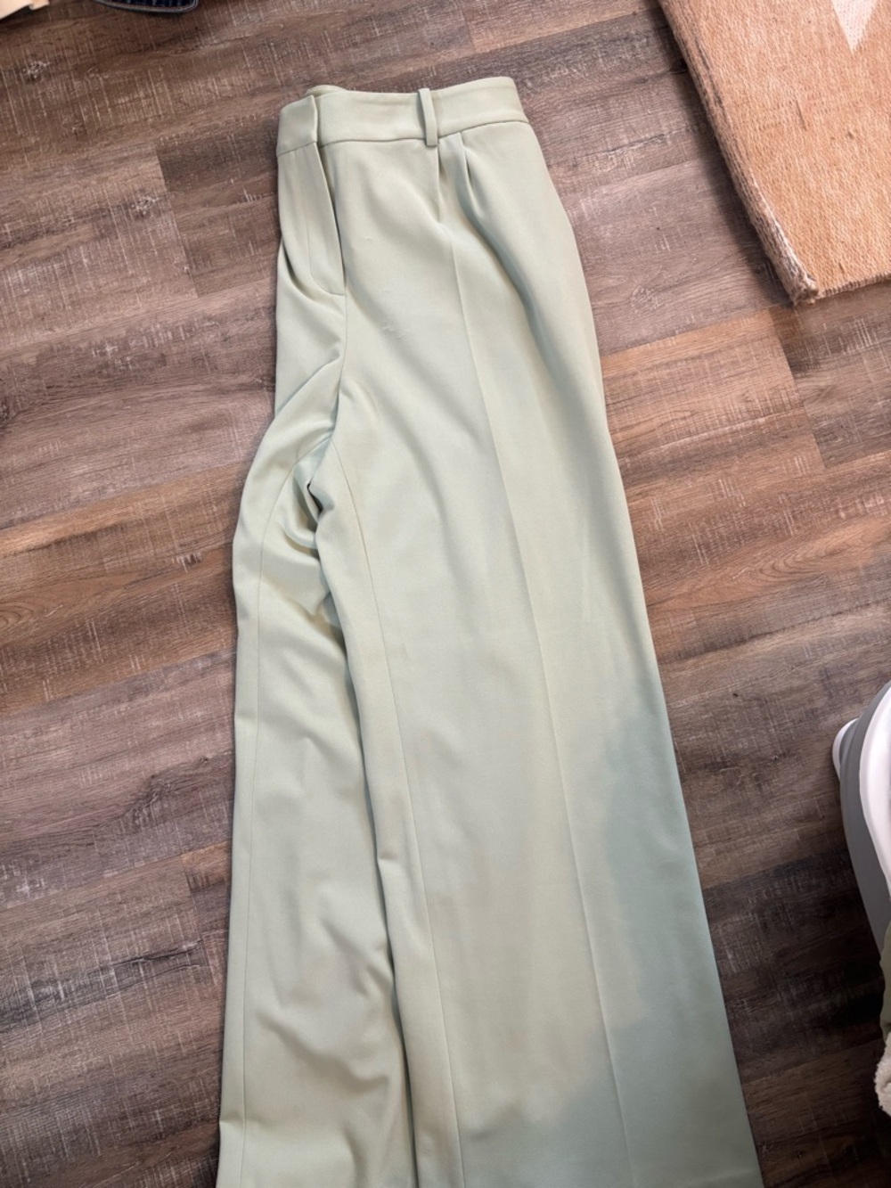 Calvin Klein Women's High-Waist Wide Leg Pants in Sage Green
